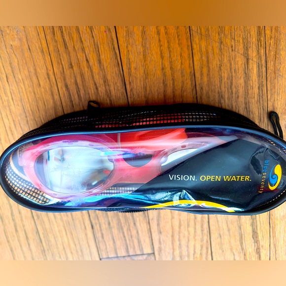 Vision Open Water Blue Seventy swim pink swim googles silver mirror lens - Picture 3 of 4